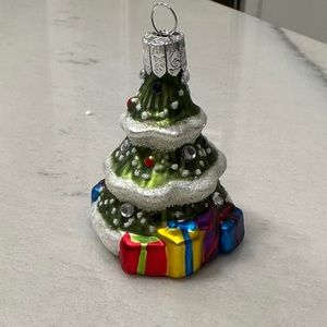 Waterford Christmas Tree Ornament  Blown Green Glass